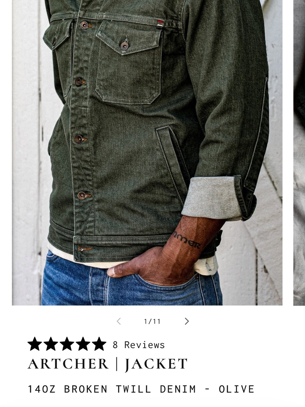 Wies Made Artcher Grey Cotton Canvas Work Jacket - Picture 6 of 6